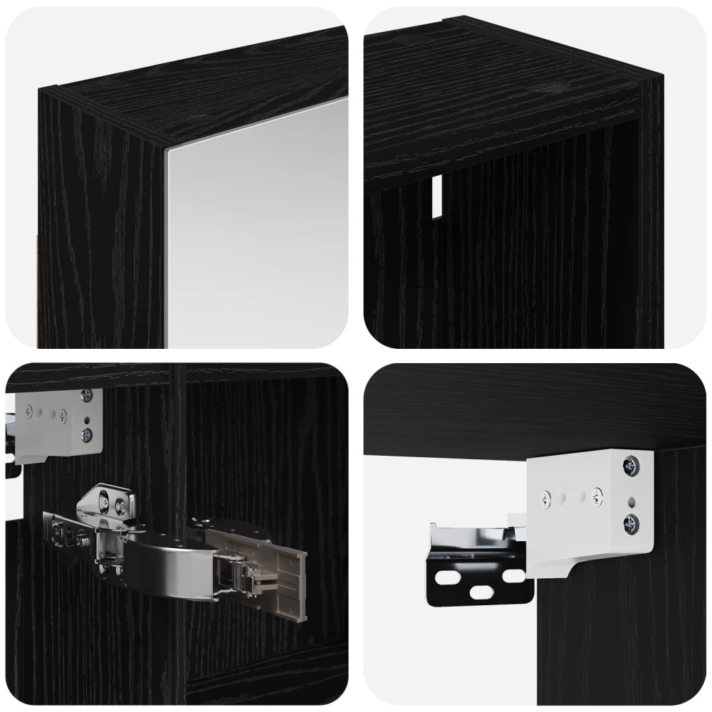 Produktbild för Badrumsskåpsset 3 pcs 130 x 14,5 x 70 cm Konstruerat trä