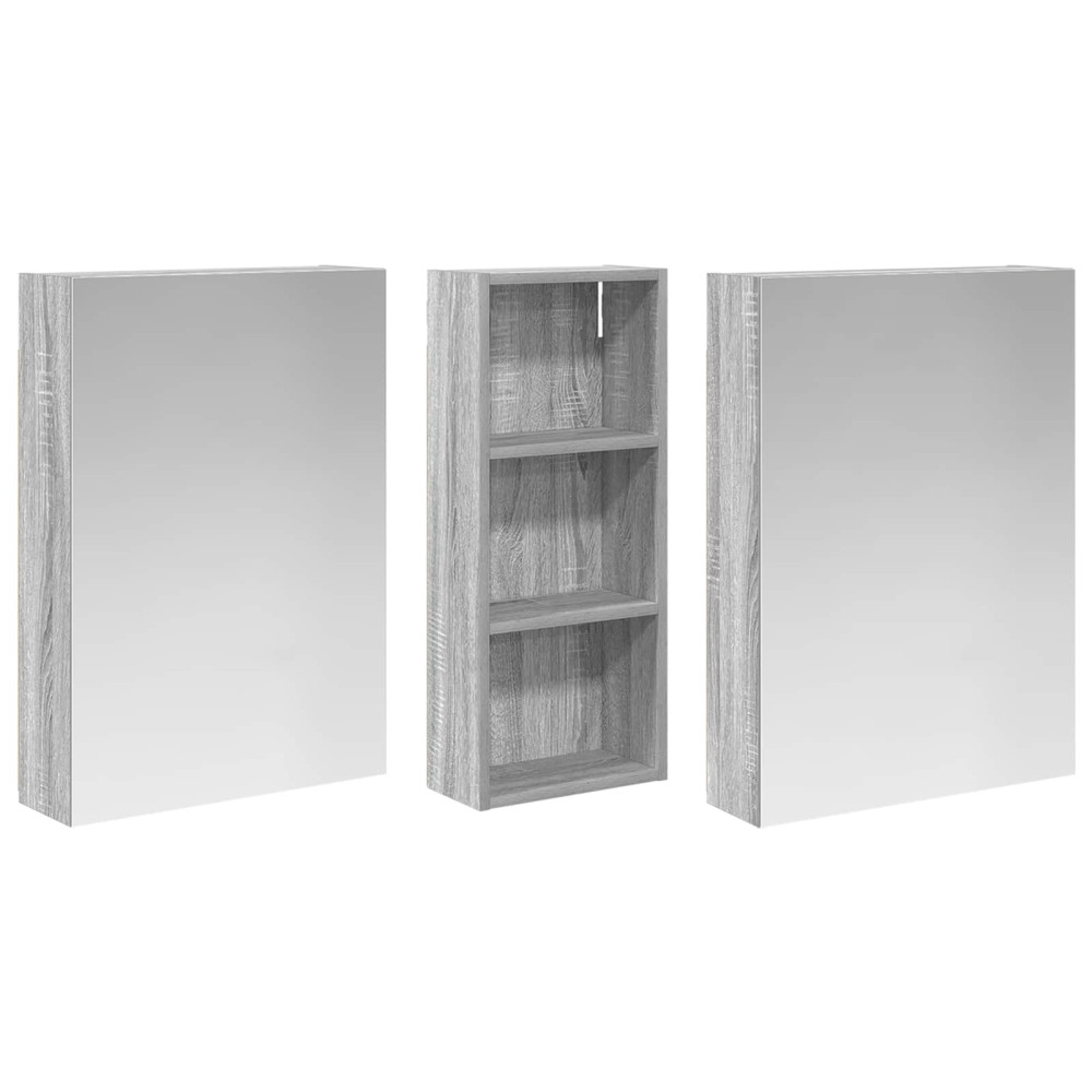 Produktbild för Badrumsskåpsset 3 pcs 130 x 14,5 x 70 cm Konstruerat trä