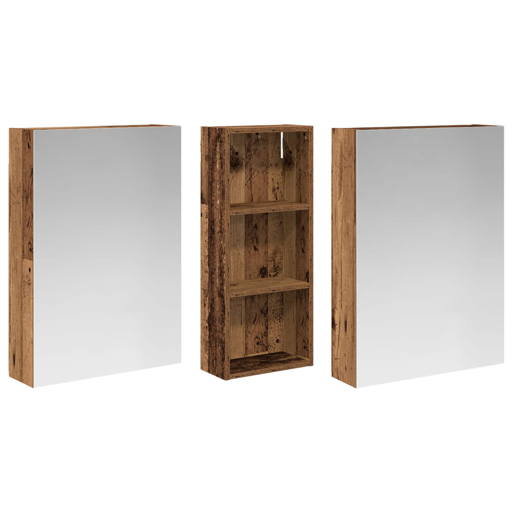 Produktbild för Badrumsskåpsset 3 pcs 130 x 14,5 x 70 cm Konstruerat trä