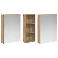 Produktbild för Badrumsskåpsset 3 pcs 130 x 14,5 x 70 cm Konstruerat trä