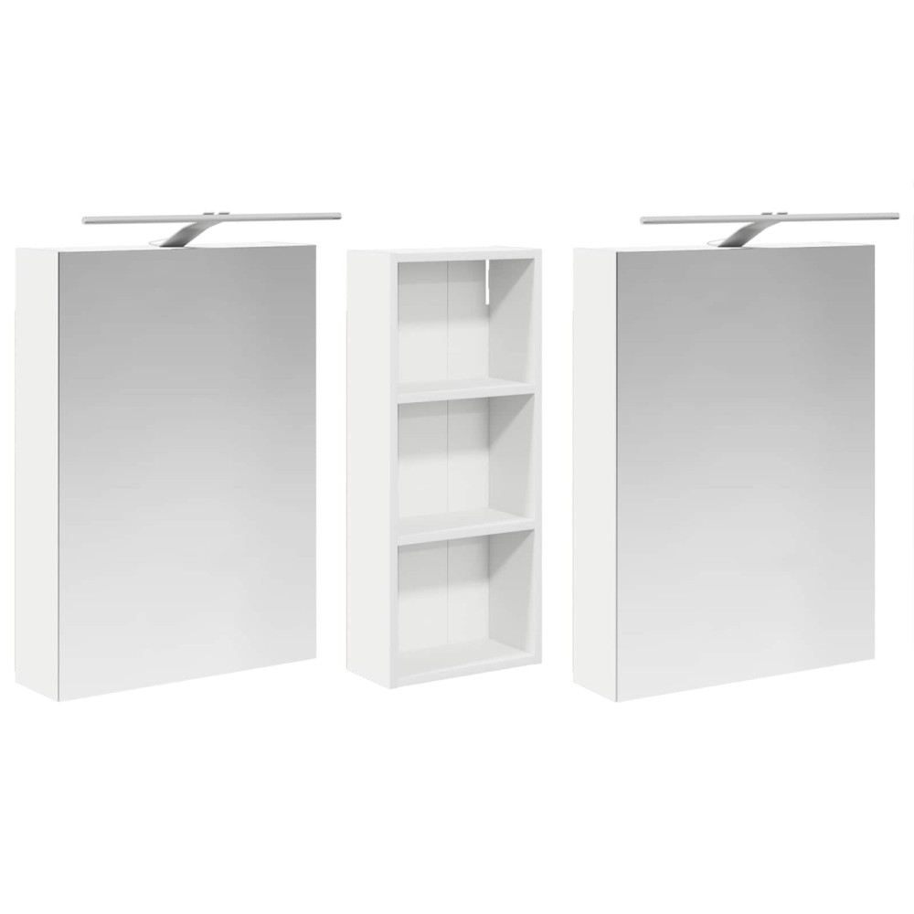 Produktbild för Badrumsskåpsset 3 pcs 130 x 14,5 x 70 cm Konstruerat trä
