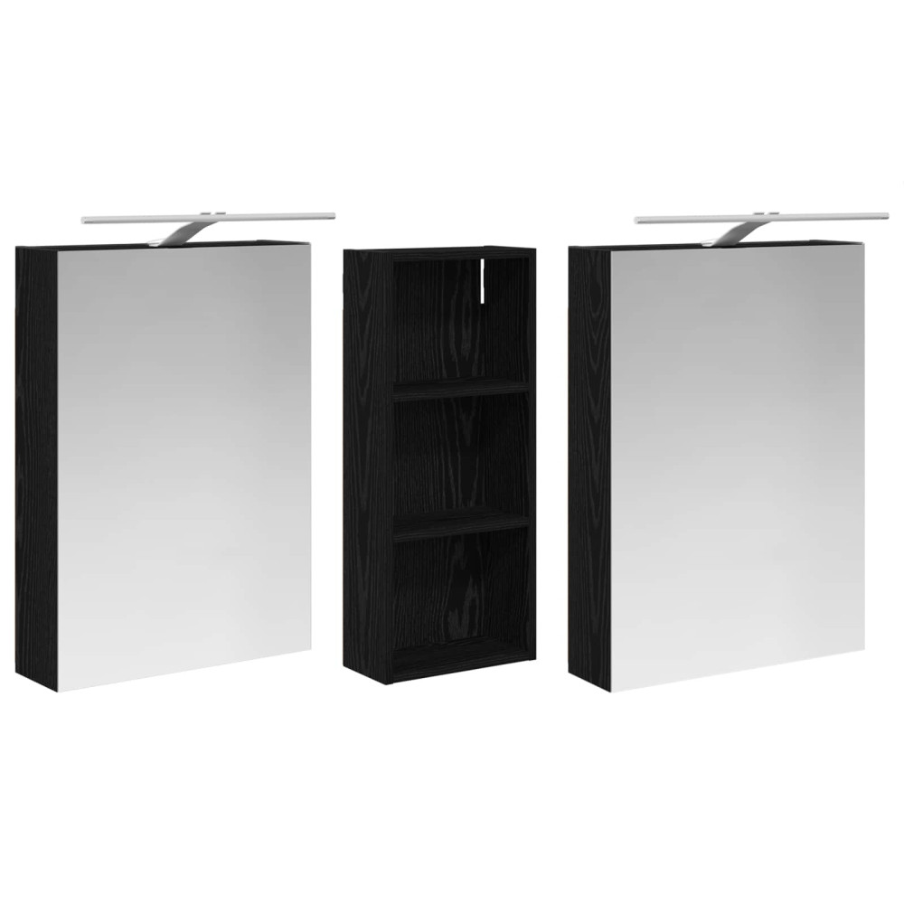 Produktbild för Badrumsskåpsset 3 pcs 130 x 14,5 x 70 cm Konstruerat trä