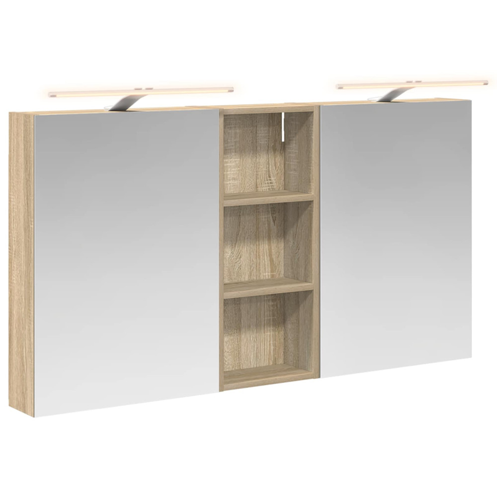 Produktbild för Badrumsskåpsset 3 pcs 130 x 14,5 x 70 cm Konstruerat trä