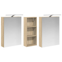 Produktbild för Badrumsskåpsset 3 pcs 130 x 14,5 x 70 cm Konstruerat trä