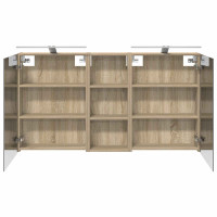 Produktbild för Badrumsskåpsset 3 pcs 130 x 14,5 x 70 cm Konstruerat trä