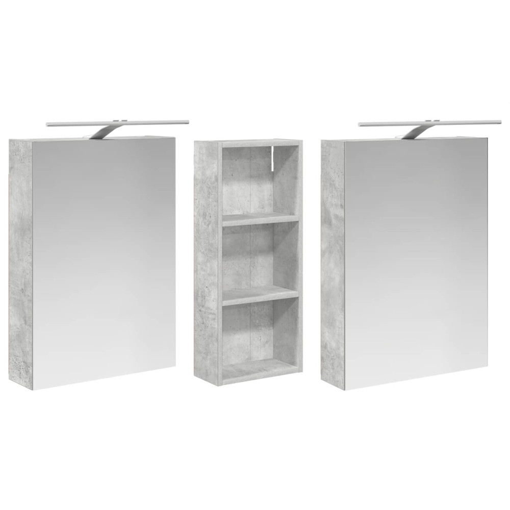 Produktbild för Badrumsskåpsset 3 pcs 130 x 14,5 x 70 cm Konstruerat trä