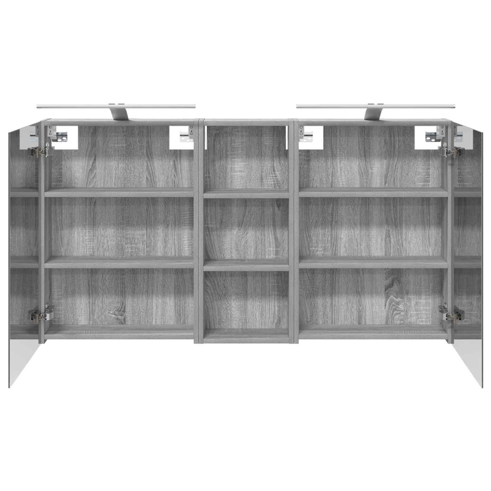 Produktbild för Badrumsskåpsset 3 pcs 130 x 14,5 x 70 cm Konstruerat trä