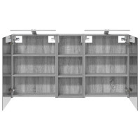 Produktbild för Badrumsskåpsset 3 pcs 130 x 14,5 x 70 cm Konstruerat trä