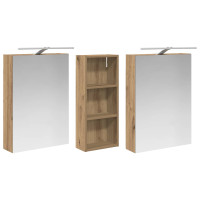 Produktbild för Badrumsskåpsset 3 pcs 130 x 14,5 x 70 cm Konstruerat trä