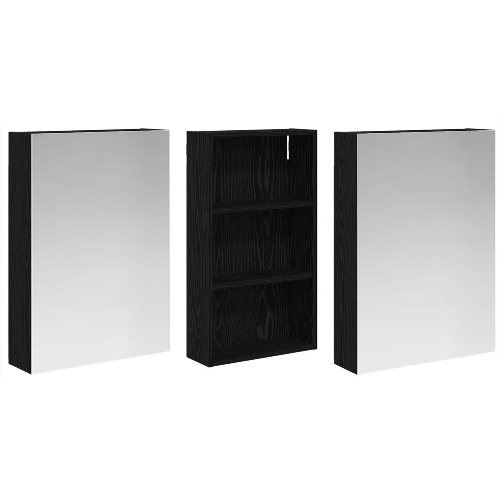 Produktbild för Badrumsskåpsset 3 pcs 140 x 14,5 x 70 cm Konstruerat trä