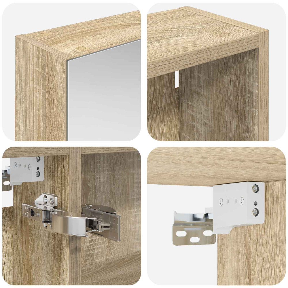 Produktbild för Badrumsskåpsset 3 pcs 140 x 14,5 x 70 cm Konstruerat trä