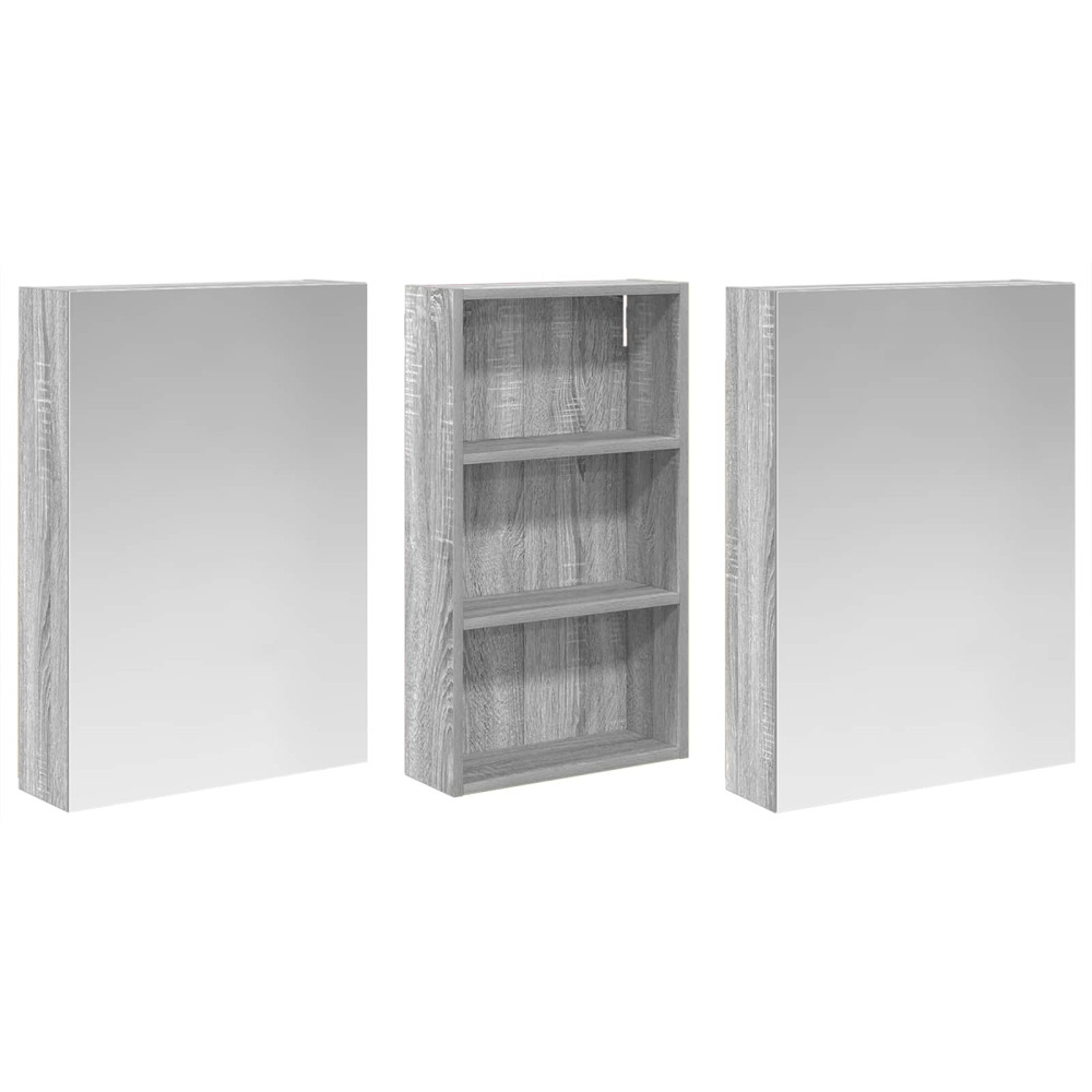 Produktbild för Badrumsskåpsset 3 pcs 140 x 14,5 x 70 cm Konstruerat trä