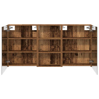 Produktbild för Badrumsskåpsset 3 pcs 140 x 14,5 x 70 cm Konstruerat trä