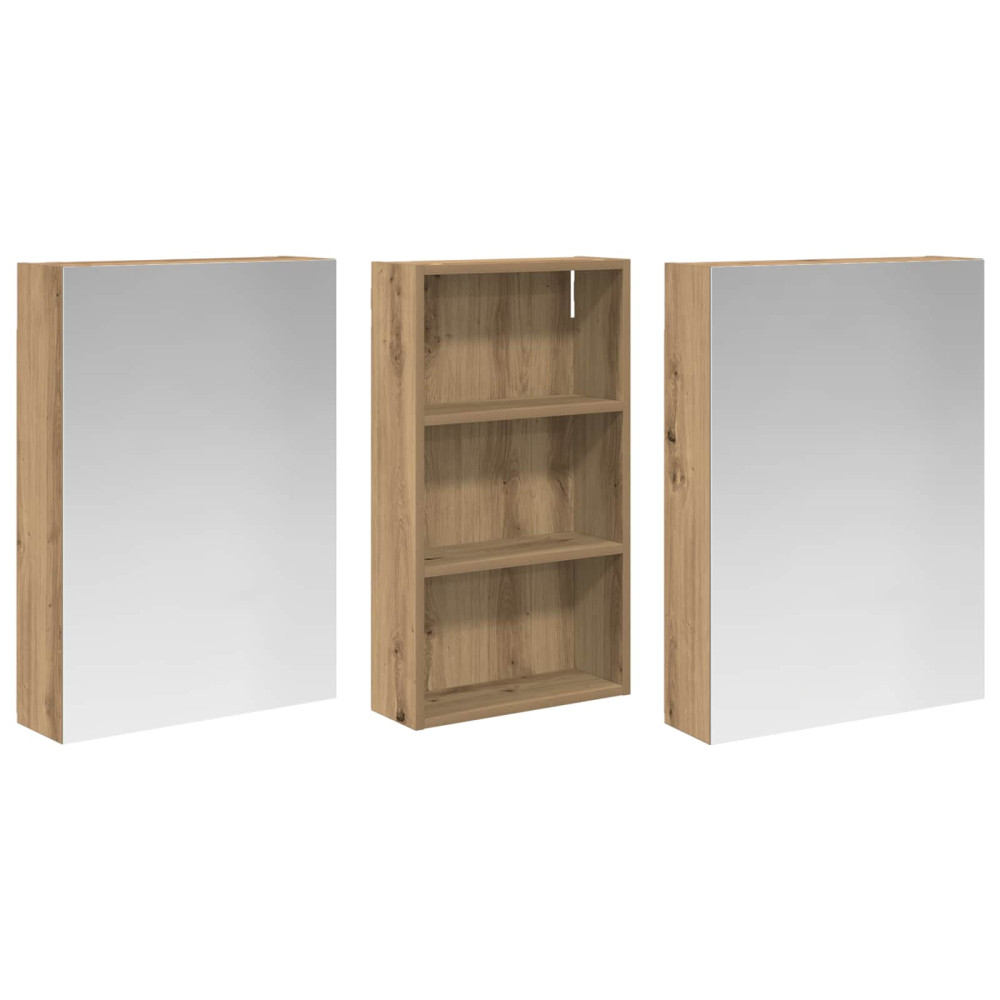 Produktbild för Badrumsskåpsset 3 pcs 140 x 14,5 x 70 cm Konstruerat trä