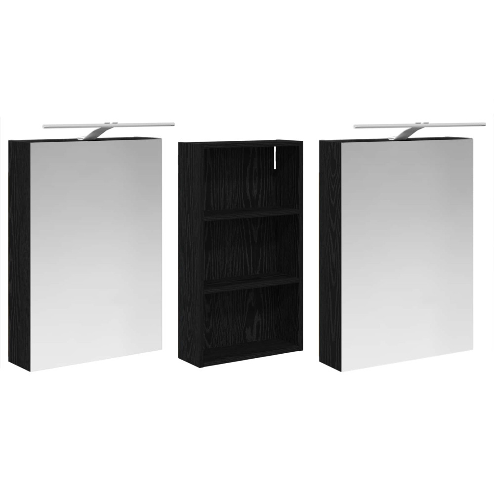 Produktbild för Badrumsskåpsset 3 pcs 140 x 14,5 x 70 cm Konstruerat trä