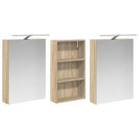 Produktbild för Badrumsskåpsset 3 pcs 140 x 14,5 x 70 cm Konstruerat trä
