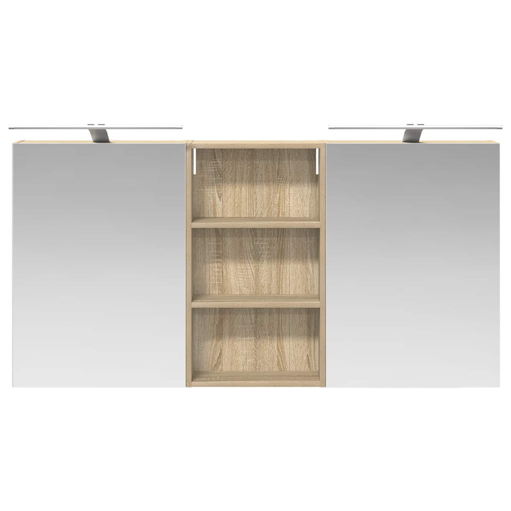 Produktbild för Badrumsskåpsset 3 pcs 140 x 14,5 x 70 cm Konstruerat trä
