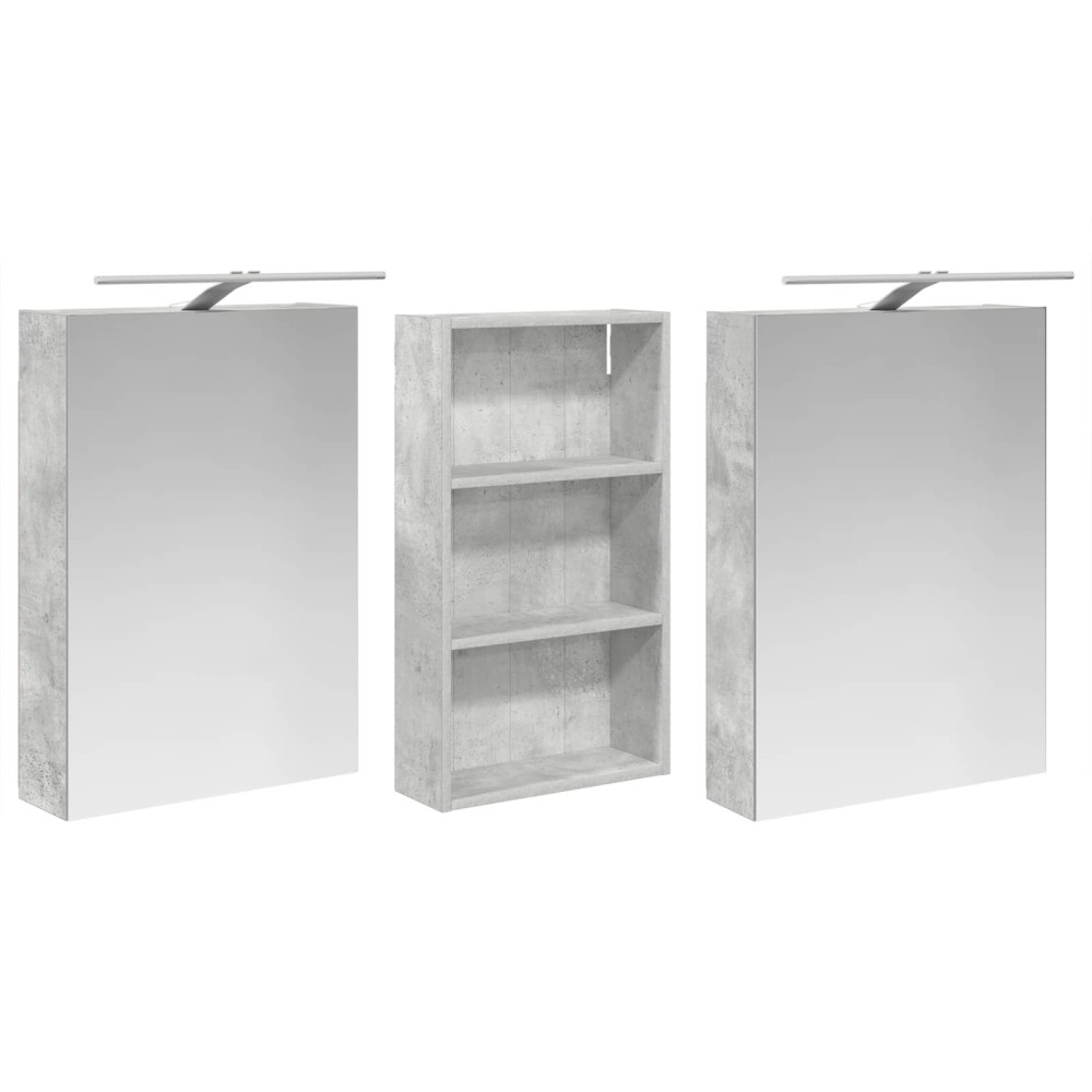 Produktbild för Badrumsskåpsset 3 pcs 140 x 14,5 x 70 cm Konstruerat trä