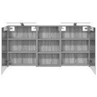 Produktbild för Badrumsskåpsset 3 pcs 140 x 14,5 x 70 cm Konstruerat trä