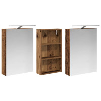 Produktbild för Badrumsskåpsset 3 pcs 140 x 14,5 x 70 cm Konstruerat trä