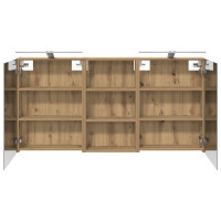 Produktbild för Badrumsskåpsset 3 pcs 140 x 14,5 x 70 cm Konstruerat trä