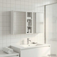 Produktbild för Badrumsskåpsset för 3 pcs 106 x 16 x 62,5 cm Konstruerat trä