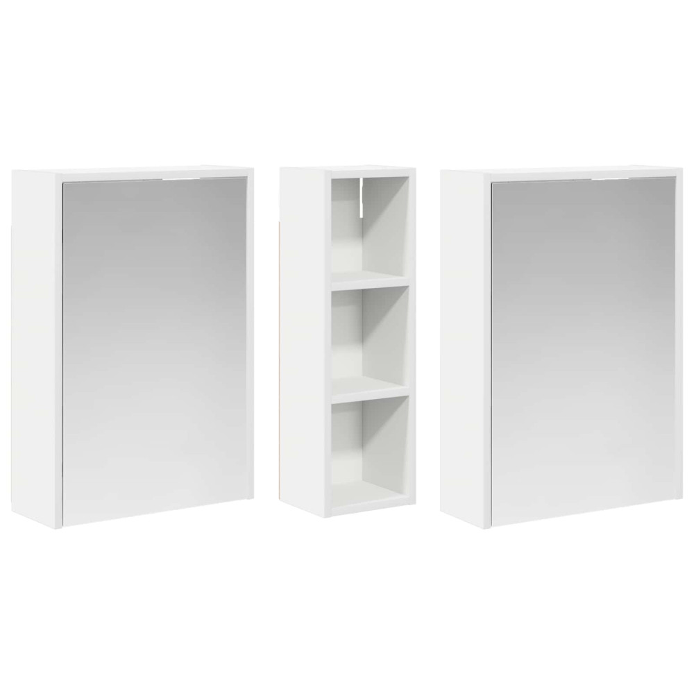 Produktbild för Badrumsskåpsset för 3 pcs 106 x 16 x 62,5 cm Konstruerat trä