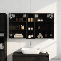 Produktbild för Badrumsskåpsset för 3 pcs 106 x 16 x 62,5 cm Konstruerat trä
