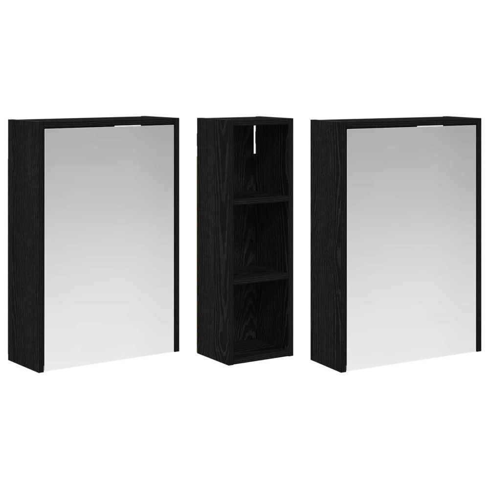 Produktbild för Badrumsskåpsset för 3 pcs 106 x 16 x 62,5 cm Konstruerat trä