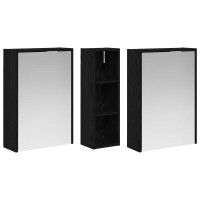 Produktbild för Badrumsskåpsset för 3 pcs 106 x 16 x 62,5 cm Konstruerat trä