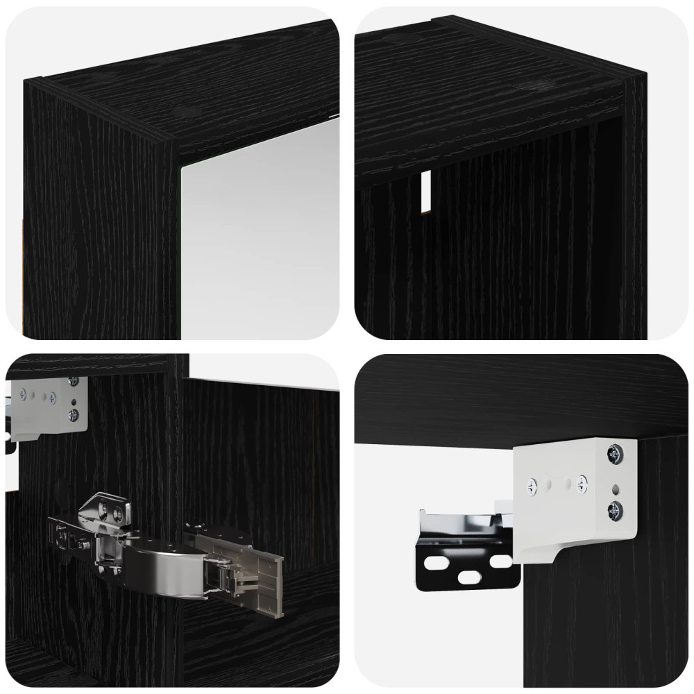 Produktbild för Badrumsskåpsset för 3 pcs 106 x 16 x 62,5 cm Konstruerat trä