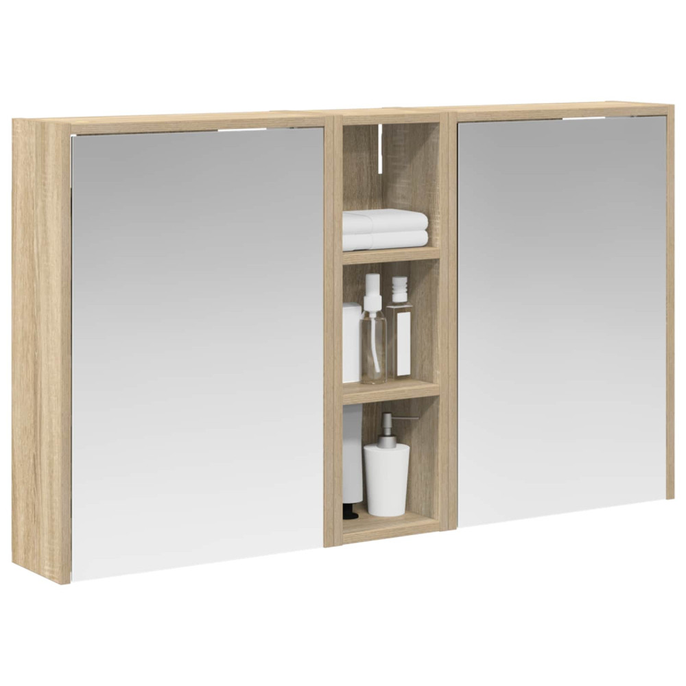 Produktbild för Badrumsskåpsset för 3 pcs 106 x 16 x 62,5 cm Konstruerat trä