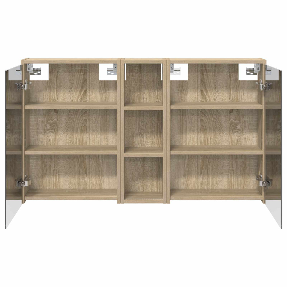 Produktbild för Badrumsskåpsset för 3 pcs 106 x 16 x 62,5 cm Konstruerat trä