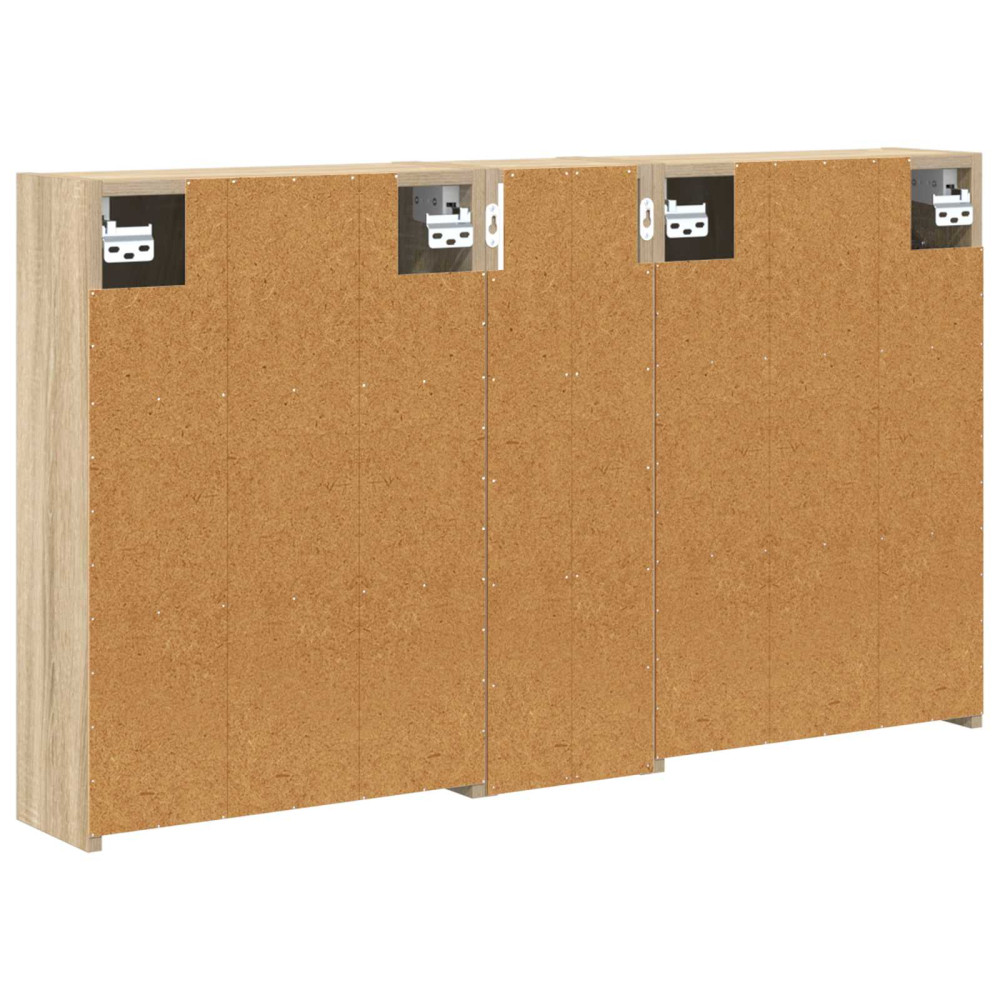 Produktbild för Badrumsskåpsset för 3 pcs 106 x 16 x 62,5 cm Konstruerat trä