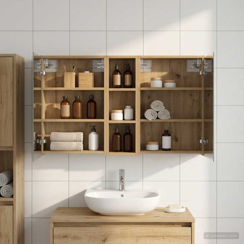 vidaXL Badrumsskåpsset för 3 pcs 106 x 16 x 62,5 cm Konstruerat trä