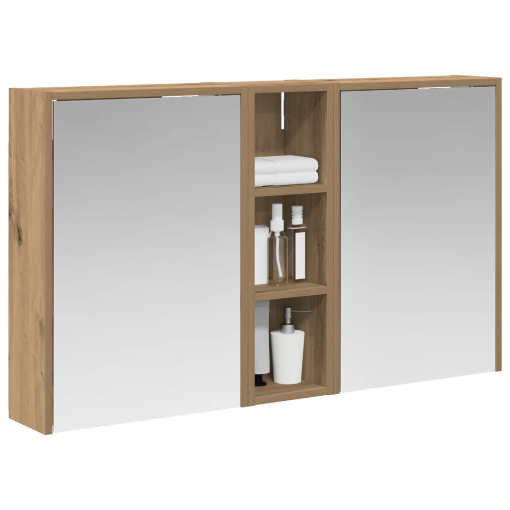 Produktbild för Badrumsskåpsset för 3 pcs 106 x 16 x 62,5 cm Konstruerat trä