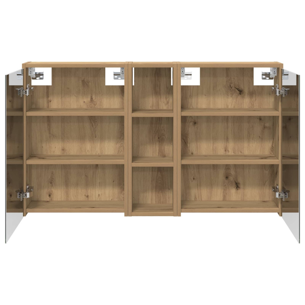 Produktbild för Badrumsskåpsset för 3 pcs 106 x 16 x 62,5 cm Konstruerat trä
