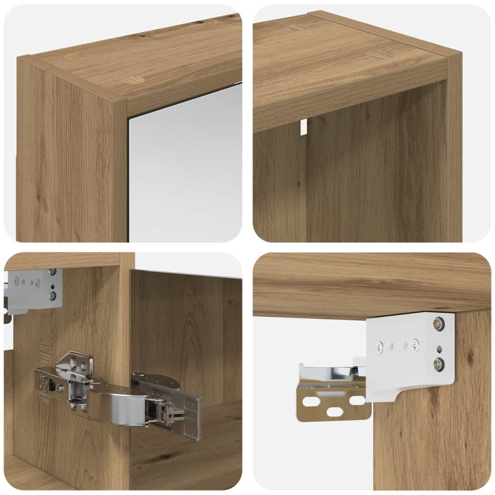 Produktbild för Badrumsskåpsset för 3 pcs 106 x 16 x 62,5 cm Konstruerat trä