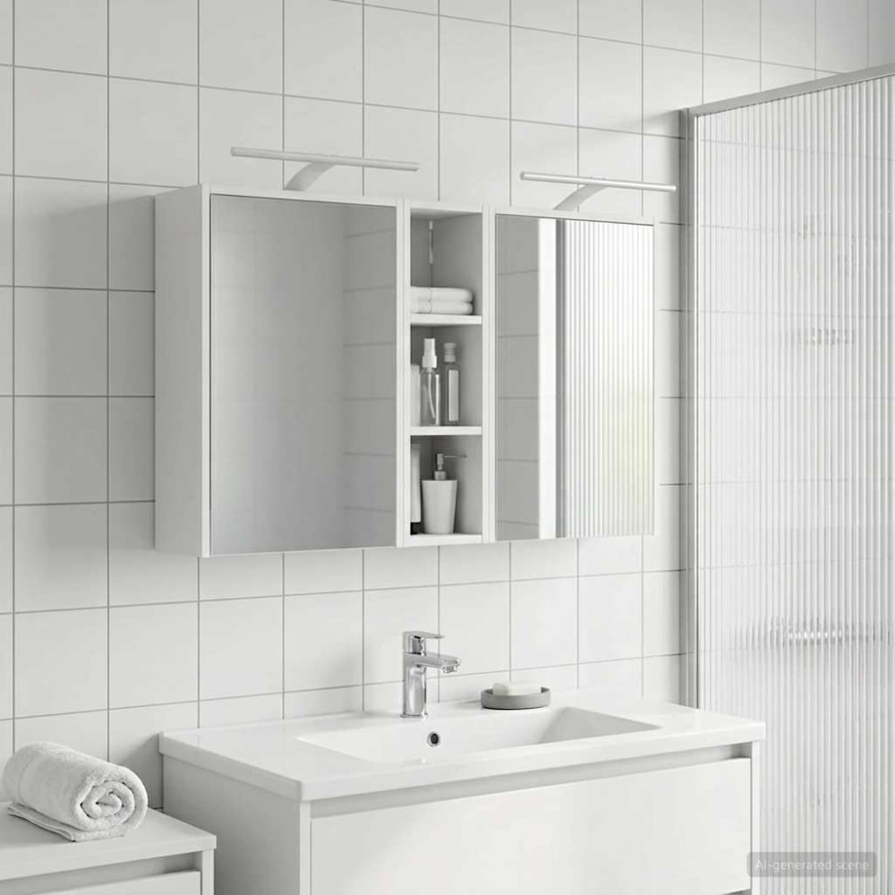 Produktbild för Badrumsskåpsset för 3 pcs 106 x 16 x 62,5 cm Konstruerat trä