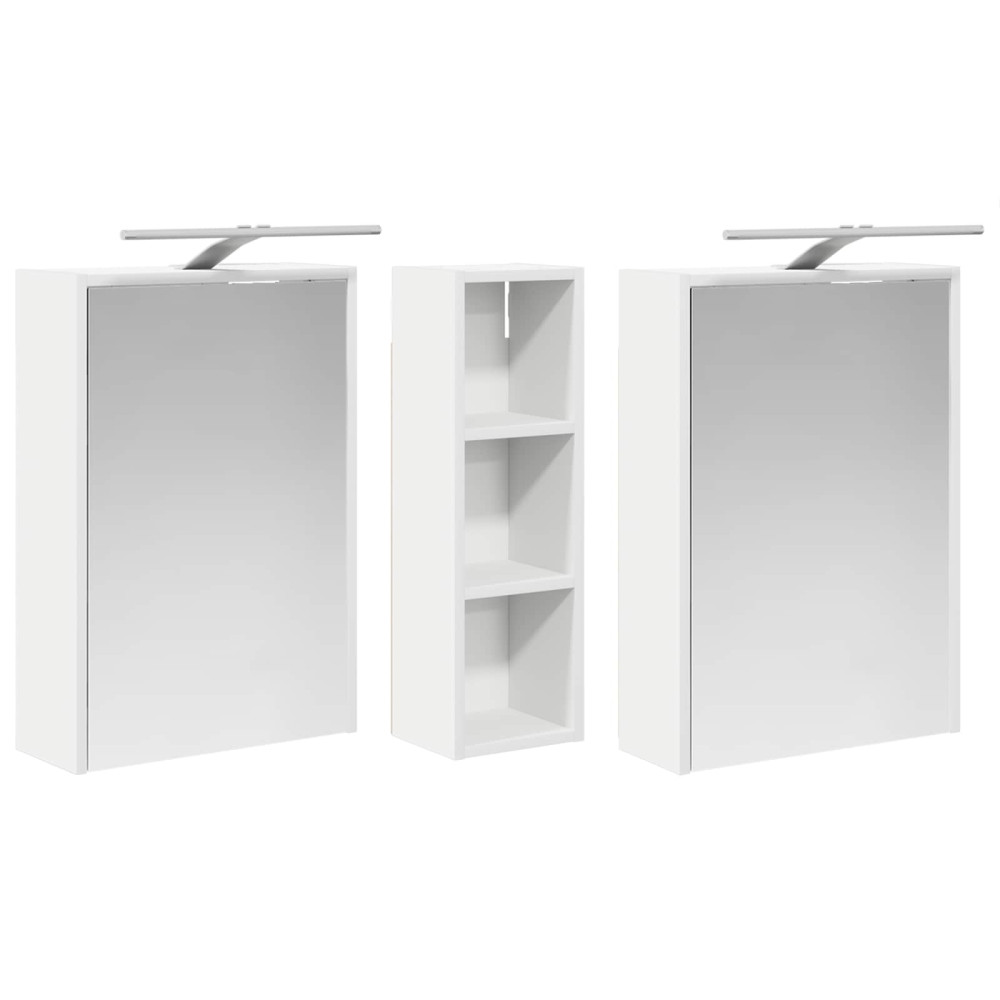 Produktbild för Badrumsskåpsset för 3 pcs 106 x 16 x 62,5 cm Konstruerat trä