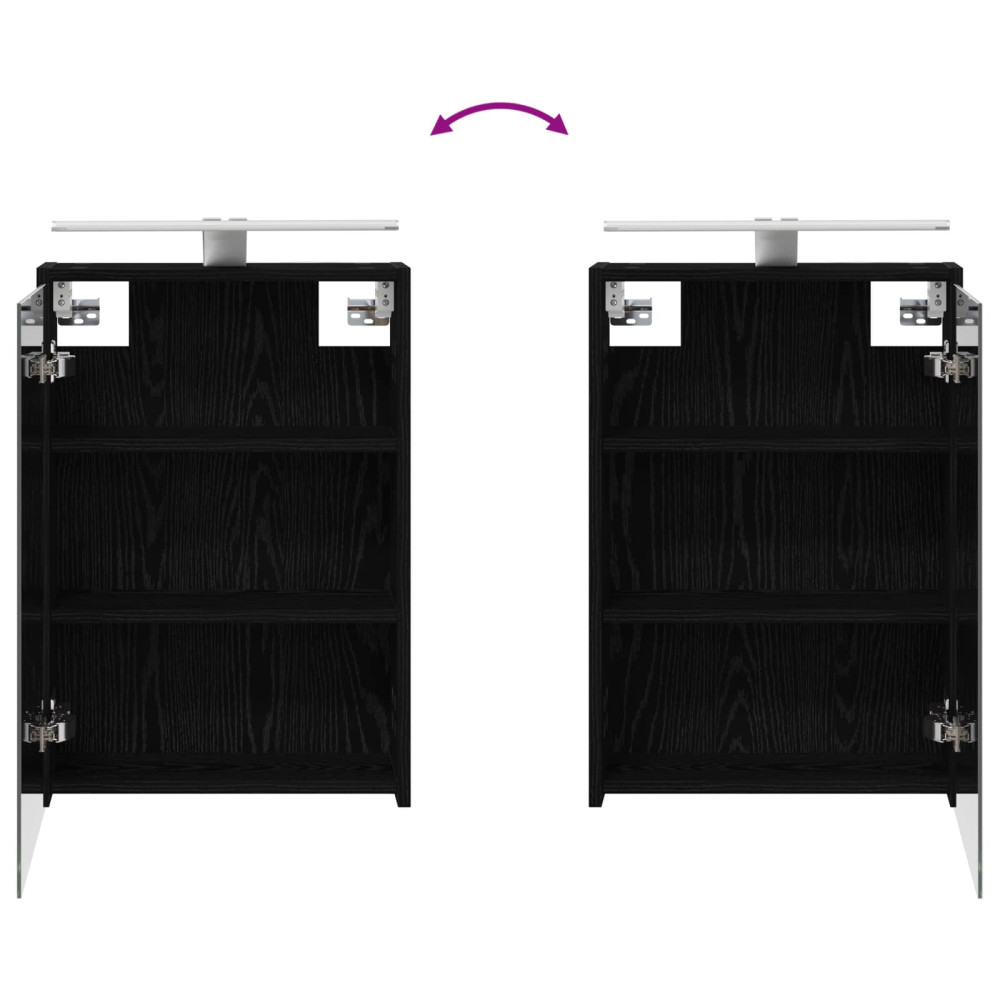 Produktbild för Badrumsskåpsset för 3 pcs 106 x 16 x 62,5 cm Konstruerat trä