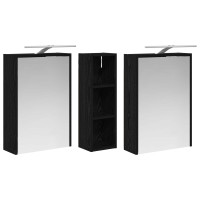 Produktbild för Badrumsskåpsset för 3 pcs 106 x 16 x 62,5 cm Konstruerat trä