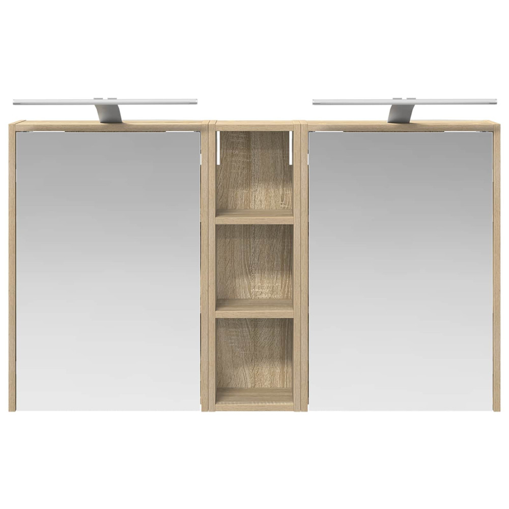 Produktbild för Badrumsskåpsset för 3 pcs 106 x 16 x 62,5 cm Konstruerat trä