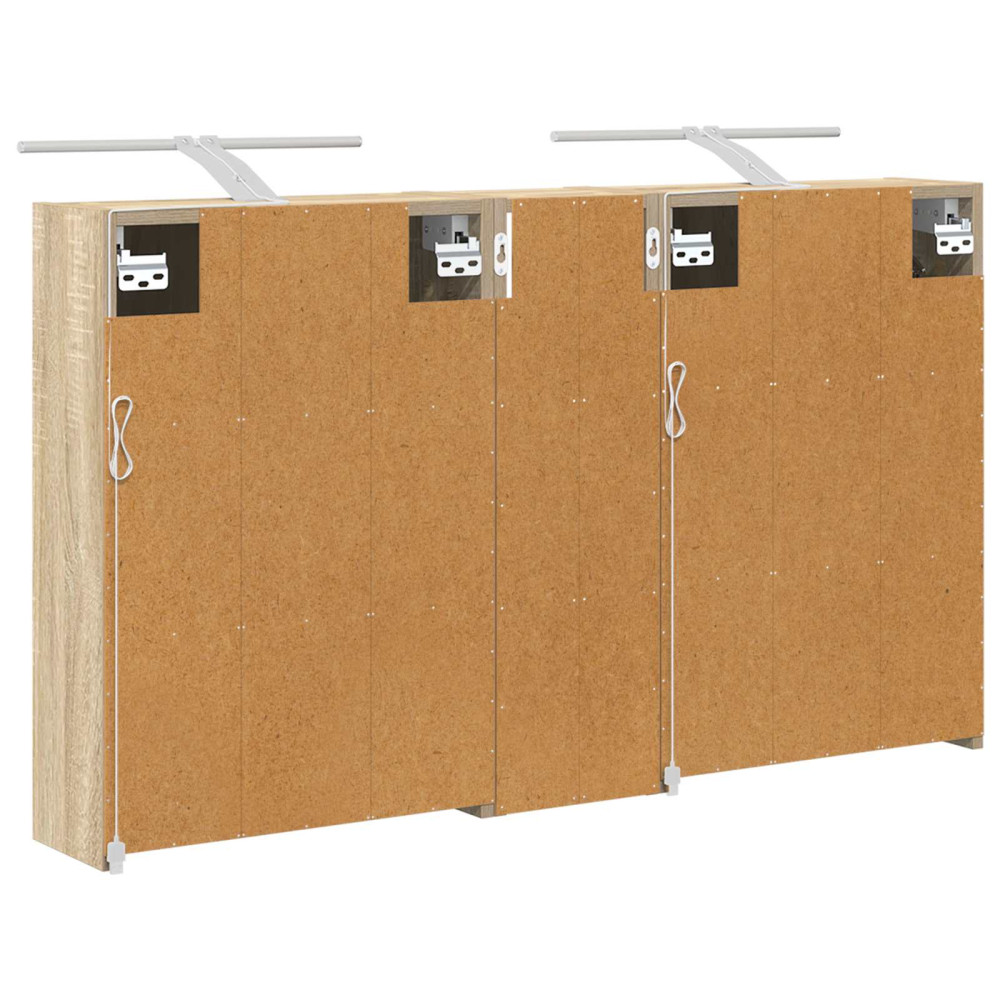 Produktbild för Badrumsskåpsset för 3 pcs 106 x 16 x 62,5 cm Konstruerat trä