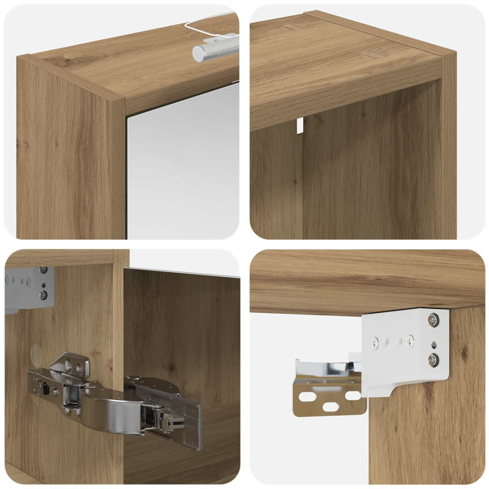 Produktbild för Badrumsskåpsset för 3 pcs 106 x 16 x 62,5 cm Konstruerat trä
