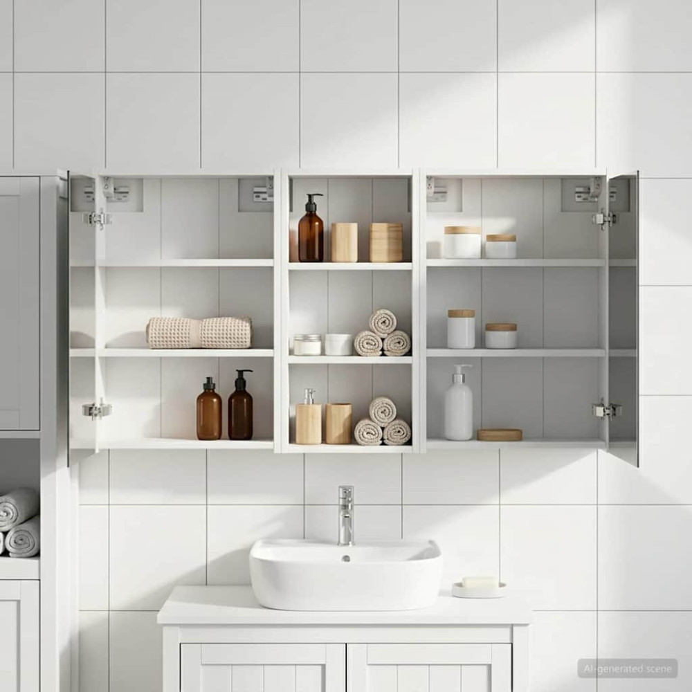 Produktbild för Badrumsskåpsset för 3 pcs 116 x 16 x 62,5 cm Konstruerat trä