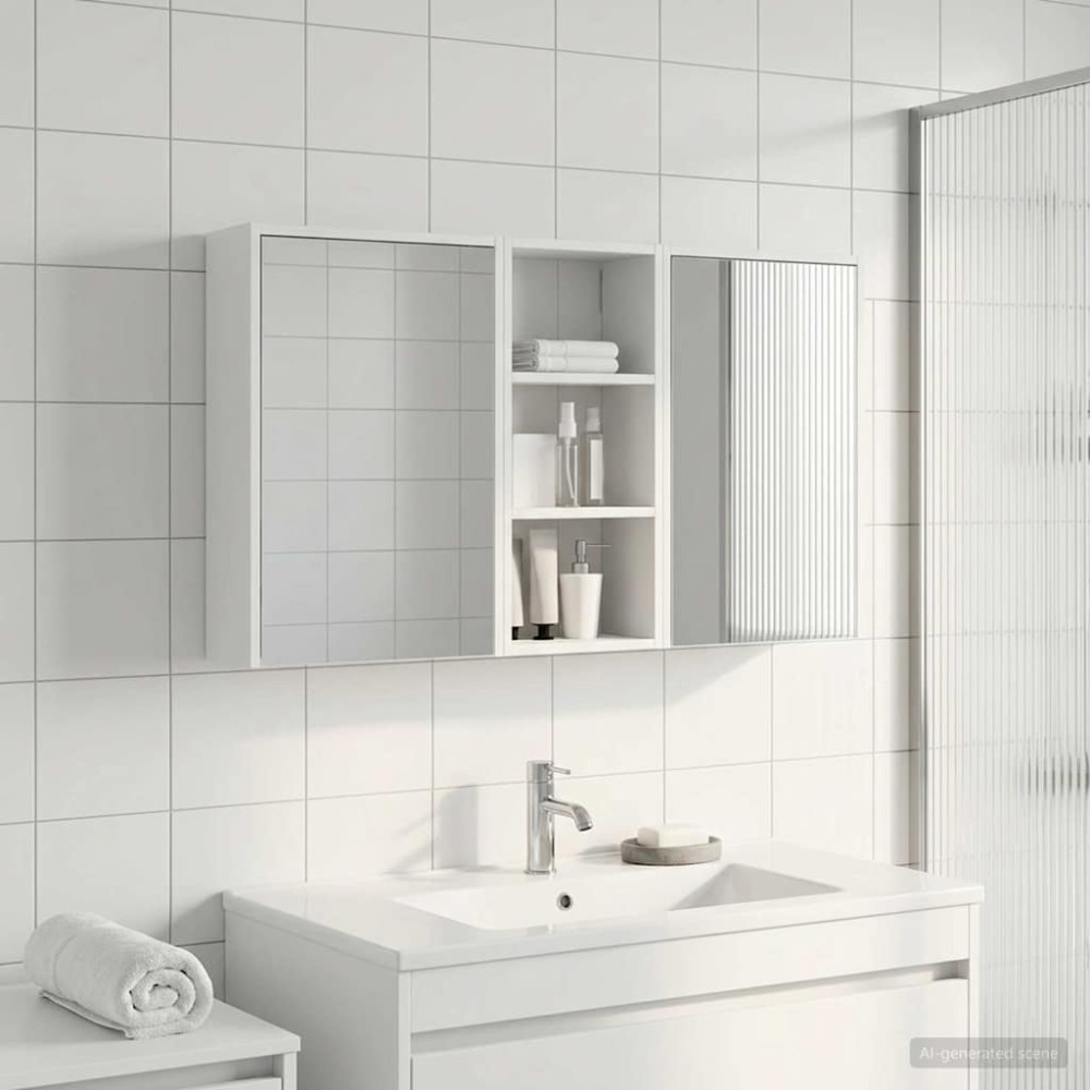 Produktbild för Badrumsskåpsset för 3 pcs 116 x 16 x 62,5 cm Konstruerat trä