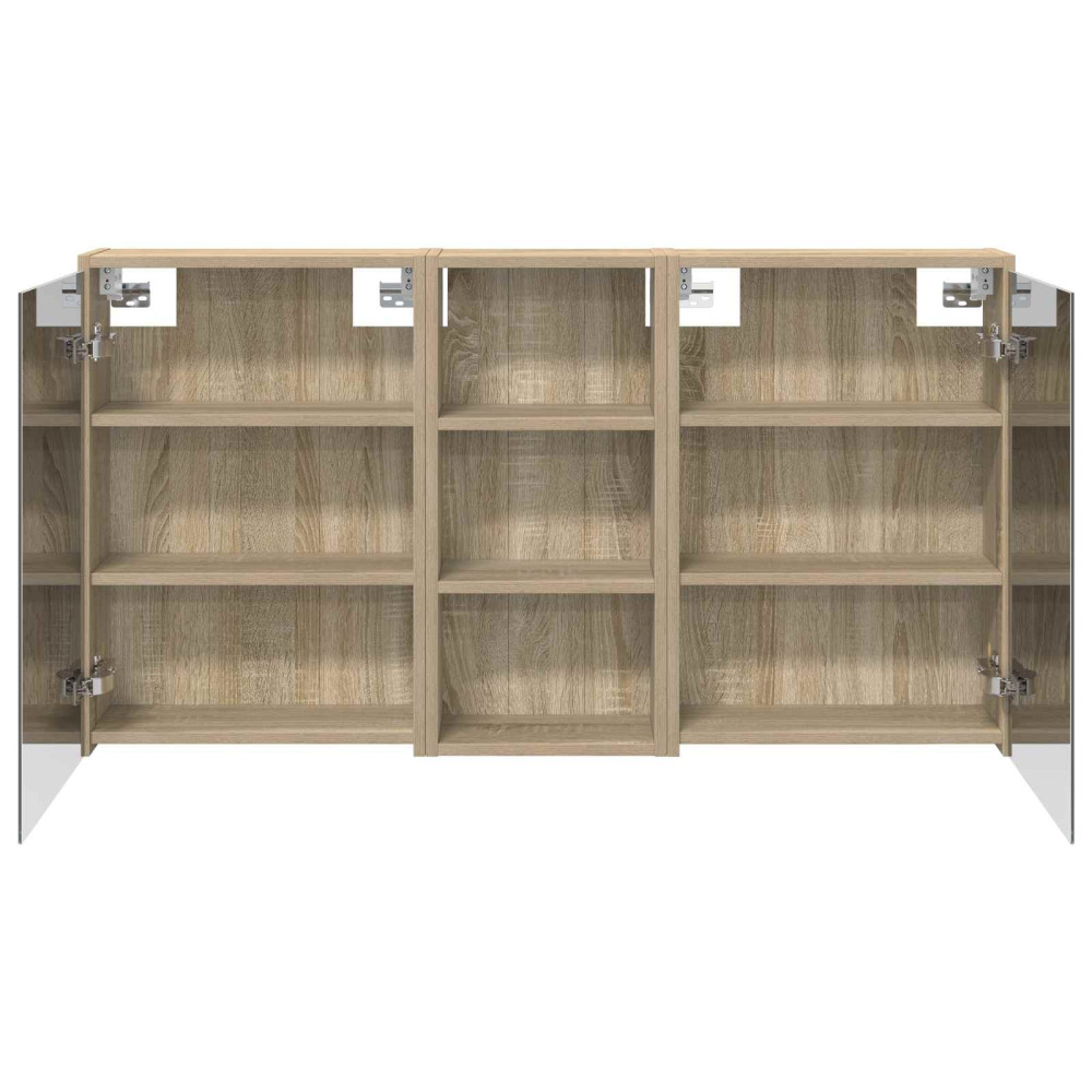 Produktbild för Badrumsskåpsset för 3 pcs 116 x 16 x 62,5 cm Konstruerat trä