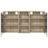 Produktbild för Badrumsskåpsset för 3 pcs 116 x 16 x 62,5 cm Konstruerat trä