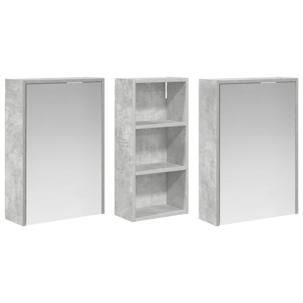 Produktbild för Badrumsskåpsset för 3 pcs 116 x 16 x 62,5 cm Konstruerat trä